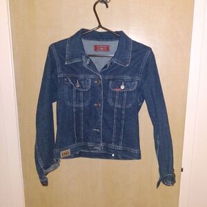🎀Authentic Lois Blue Jeans Women's Blue Jean Jacket Size XSmall   100% Cotton